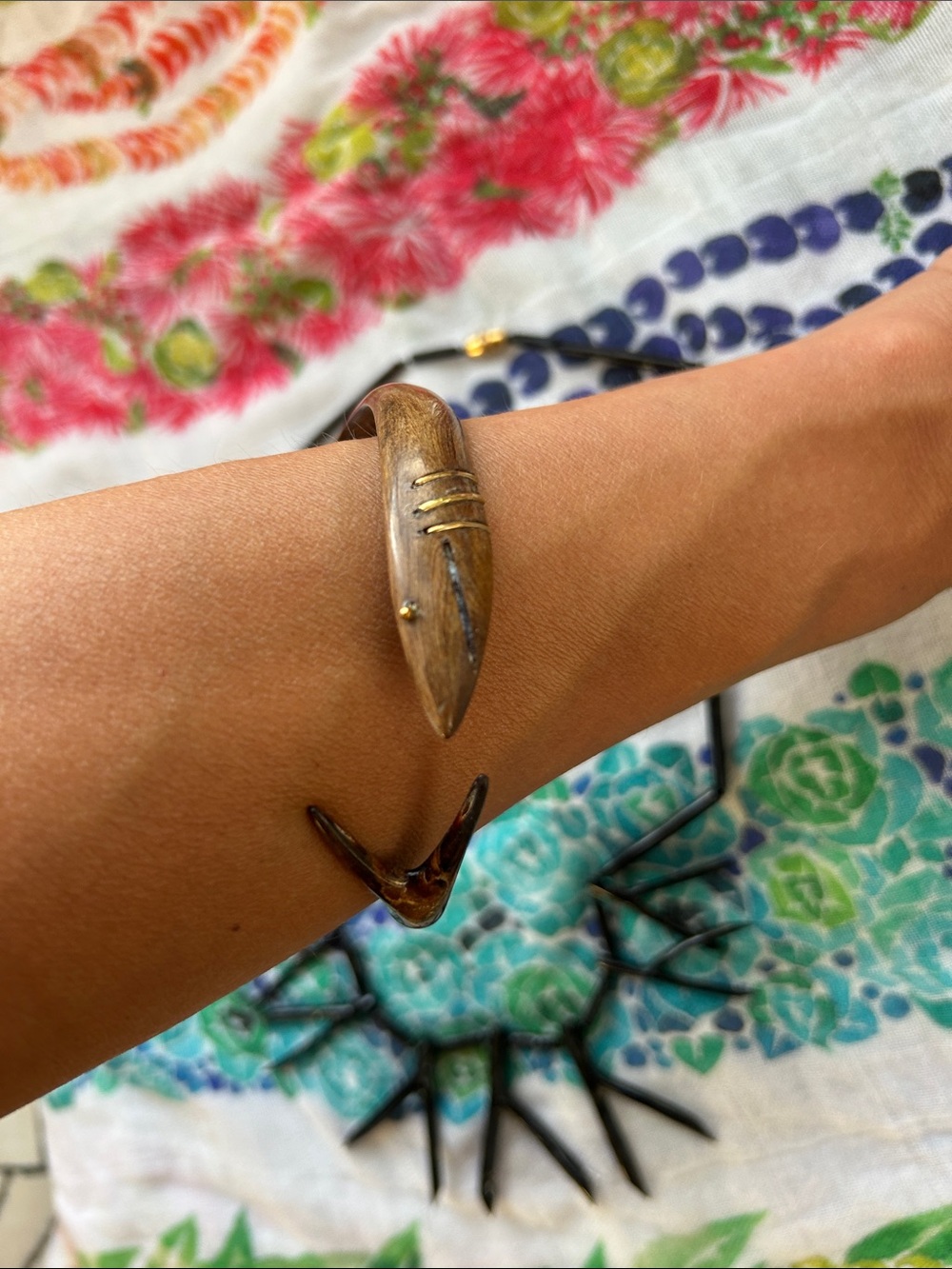 Handcrafted coral shark Cuff Bracelet - Hawaii